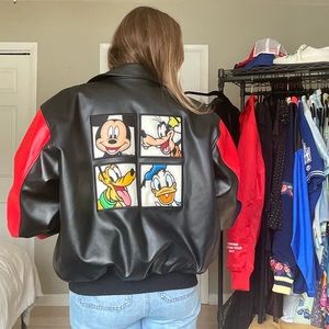 Vintage Walt Disney Mickey Goofy Donald Pluto Bomber